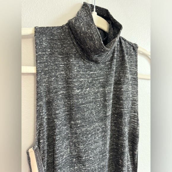 TRF by Zara Midi Mock Neck Dark Heather Gray Sleeveless Jersey Dress Size M - Picture 9 of 14